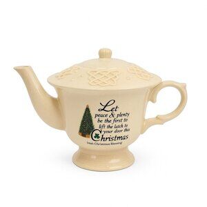 Christmas Irish Christmas Blessing Teapot | Vintage Ceramic Porcelain Holiday